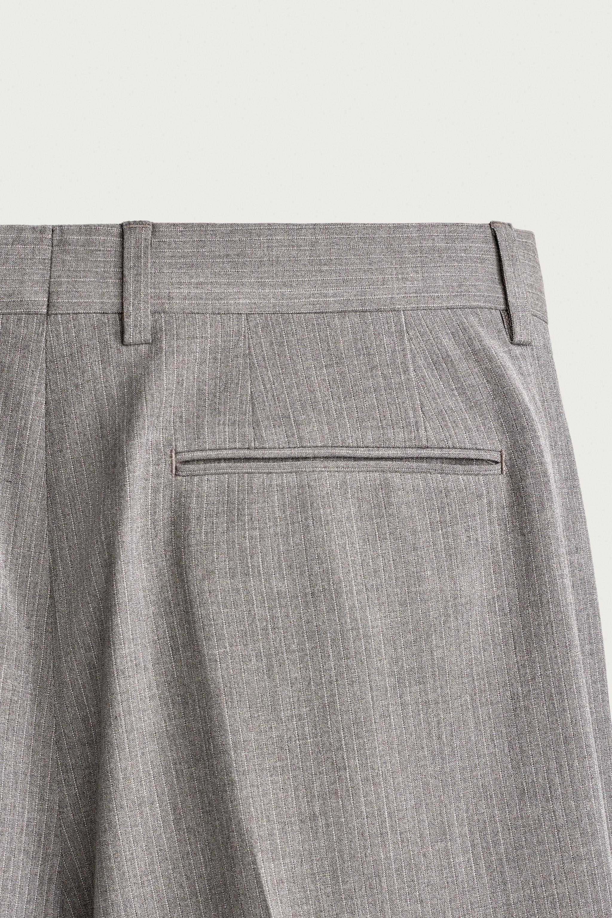 STRIPED REGULAR FIT SUIT PANTS